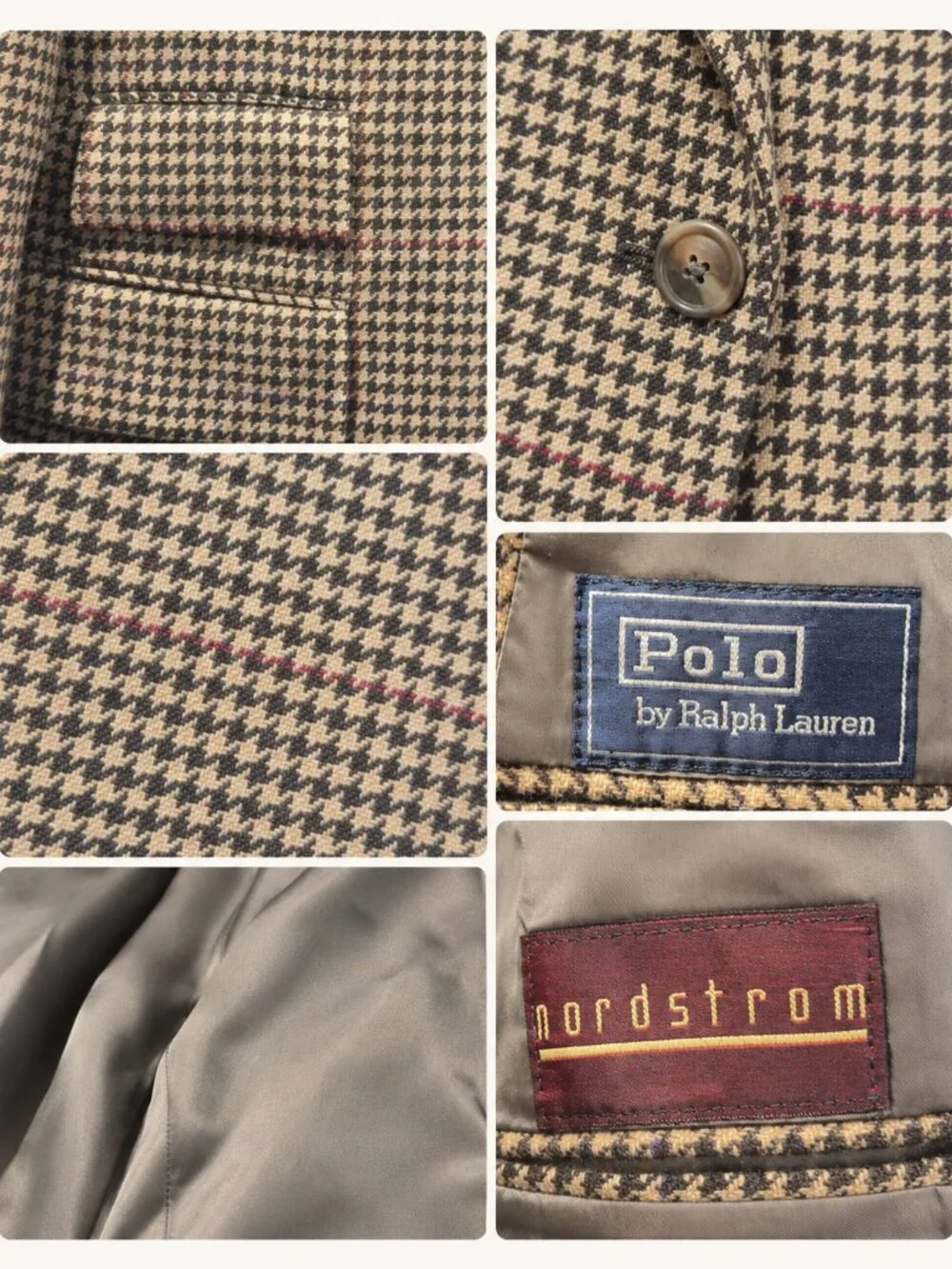 Polo Ralph Lauren Houndstooth Windowpane Blazer Sport Coat 43L